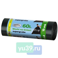 Мешки для мусора Grosik LD суперпрочные, 60 л., 10 шт.