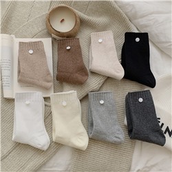 Demi-season base knee socks, design cotton accessory, mid-length