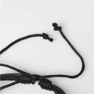 Браслет кожа «Бабочка» с бусинами, 3 нити, цветной, d=5 см