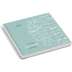 Скетчбук 60л., 150*150 MESHU "Cat wave", на гребне, выб. лак, soft-touch, 120г/м2