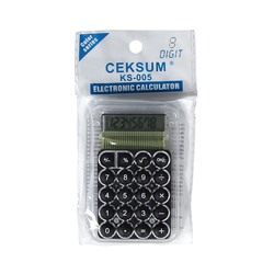 Калькулятор настольный 8-разрядный, KS-005, прозрачный корпус, чёрные кнопки