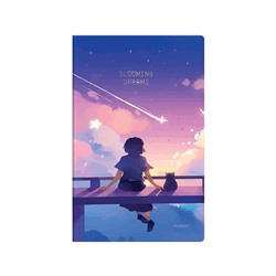 Планер недатированный, 32л., 135*210мм, на скобе MESHU "Blooming dreams", матовая ламинация, голографическая фольга