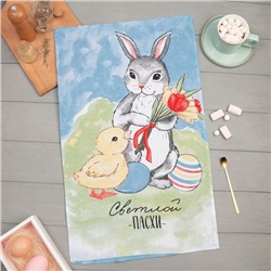 Полотенце Доляна «Светлой Пасхи» 35×60 см, 100% хлопок, рогожка 164 г/м²