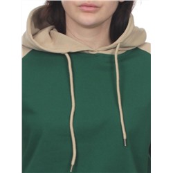 NOE103 BEIGE/GREEN Костюм спортивный женский (хлопок 90%, полиэстер 10%)