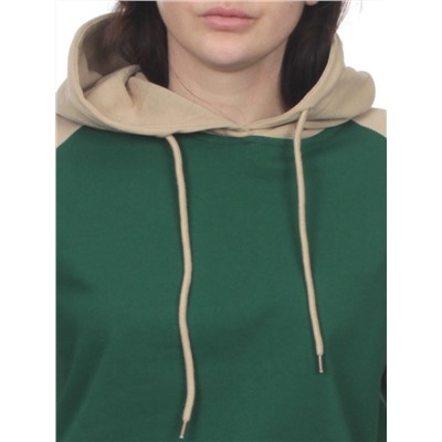 NOE103 BEIGE/GREEN Костюм спортивный женский (хлопок 90%, полиэстер 10%)