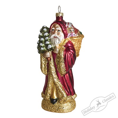 Дед Мороз с елочкой и подарками (стекло) 7,5х5,5х16,5 см