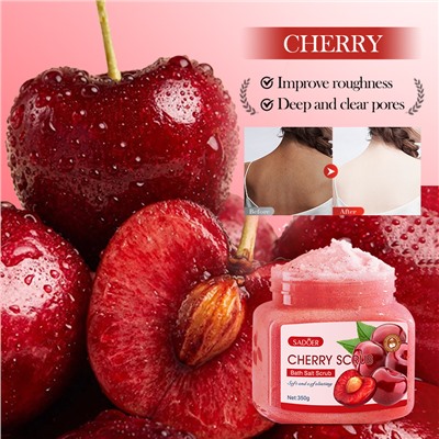 Скраб для тела с солью и экстрактом вишни Sadoer Cherry SCRUB, 350 гр