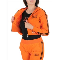 2388 ORANGE/BLACK Костюм спортивный тройка женский (100% полиэстер )