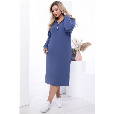 Платье с поясом Харизма (синее) П14351-5М