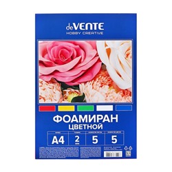 Фоамиран цветной deVENTE, набор А4, 2 мм, 5 листов × 5 цветов