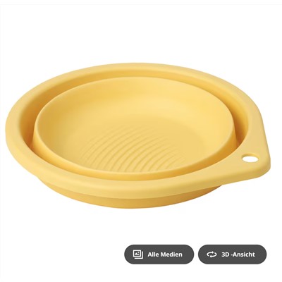 PEPPRIG Waschschüssel, faltbar/gelb, 27 cm