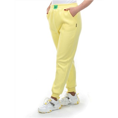 07 YELLOW Брюки спортивные женские на флисе (100% хлопок) 7986