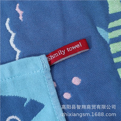 Zhiyang towel New Happy Fish Gauze Square Scarf Korea Soft absorbent kitchen hand towel factory price wholesale