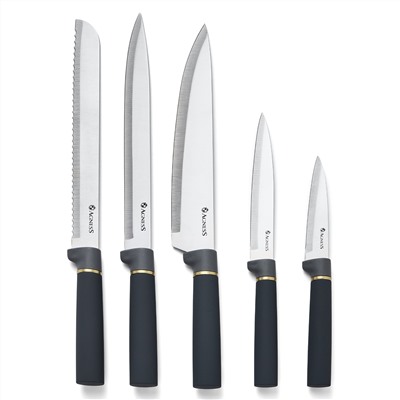 НАБОР AGNESS ИЗ 11ПР: 5 НОЖЕЙ,ПОДСТАВКА,ПОЛОВНИК,ЛОЖКА,ЛОПАТКА,ШУМОВКА,ЛОЖКА ДЛЯ СПАГЕТТИ