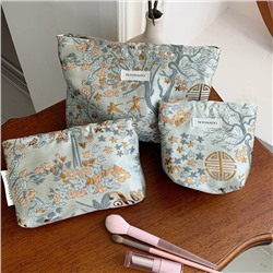 Capacious handheld cosmetic bag, organizer bag, travel bag, liner, pencil case, small clutch bag, for import, new collection, high-end