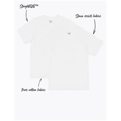 2pk Unisex Pure Cotton School T-Shirts (2-16 Yrs)