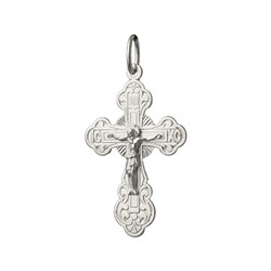 крест из серебра штампованный белый