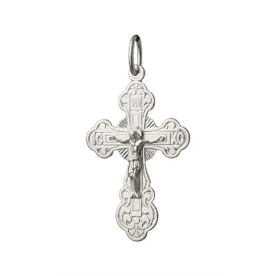 крест из серебра штампованный белый