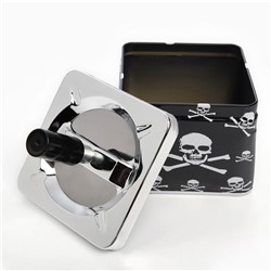 Пепельница для дома бездымная «Череп», для сигарет и стиков, 8.5×12 см