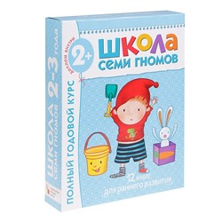 Книги детские «Полный годовой курс от 2 до 3 лет», набор 12 шт. с картонной вкладкой, Денисова Д.