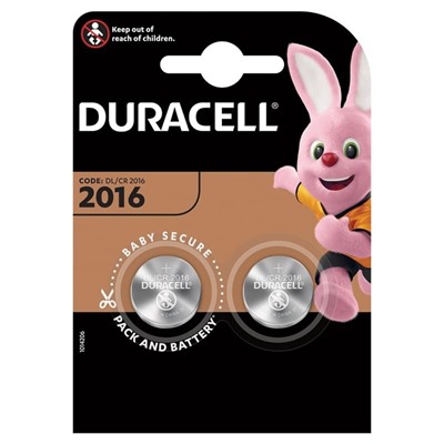 Батарейка Duracell CR2016 3V литиевая, 2BL