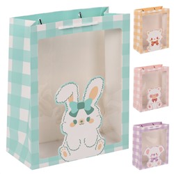 Пакет подарочный 26*32*12 с окном Малыш ассорти 4 вида КОКОС 232096/12/Китай