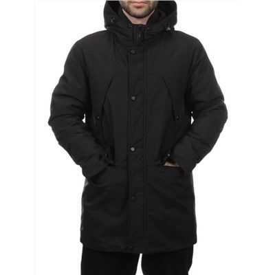 8893 BLACK Куртка мужская зимняя облегченная (130 гр. холлофайбер)