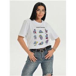 Футболка "Бегемотик" белый женская