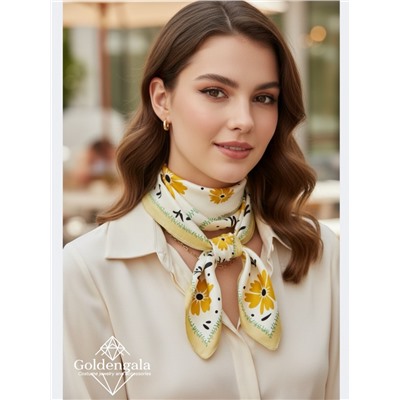 Косынка шелковая с принтом Арт 25183/012