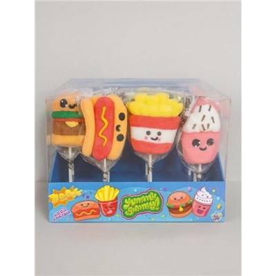 Воздушный зефир на палочке «Заплющь зефирку! ФАСТФУД», 24шт.