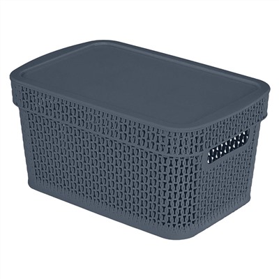 Корзина для хранения Keeplex Ajur с крышкой 5 л, 28,1×18,5×13,9 см KL411311026 космический серый