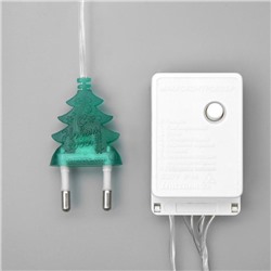 Гирлянда «Нить» 10 м, IP20, прозрачная нить, 100 LED, 8 режимов, 220 В, свечение зелёное