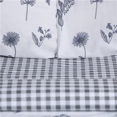 Постельное бельё LoveLife дуэт "Dark flowers" 143х215см-2шт, 225х240см, 50х70см-2шт, 100% хлопок, сатин, 125г/м²