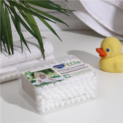 Ватные палочки «Солнце и луна» для детей с ограничителем, 60 шт.