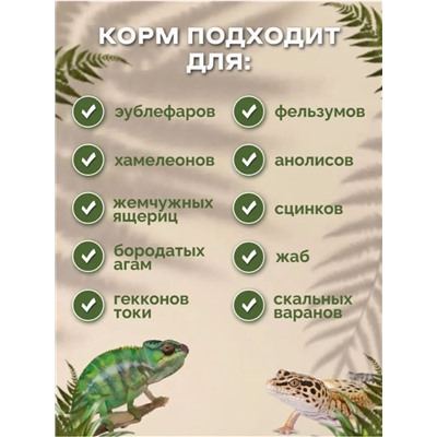 Корм для зублефаров,других насекомоядных рептилий и амфибий (желируемый) 50 г