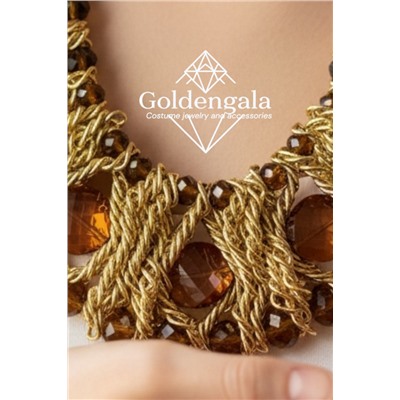 Колье-воротник с хрусталем и кристаллами П6/01