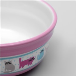 Миска керамическая «Кошачья жизнь» 270 мл 12.7×5 см, розовая