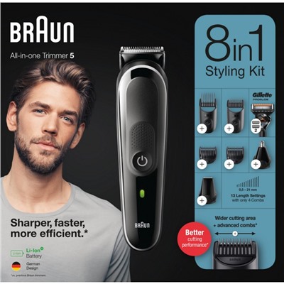 Braun MultiGroomingKit quot;5 MGK5360quot; in Schwarz  МультигрумингКомплект "5 MGK5360" в черном