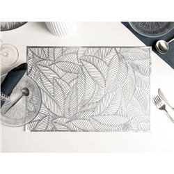 Салфетка сервировочная на стол Доляна «Листопад», 45×30 см, серебряная