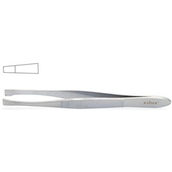 KAIZER Пинцет для бровей, прямой, серебро, 90мм (1001)