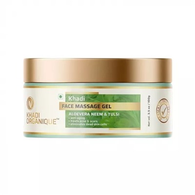 Массажный гель для лица с Алоэ вера, Нимом и Тулси (100 г), Face Massage Gel Aloe Vera, Neem & Tulsi, произв. Khadi Organique