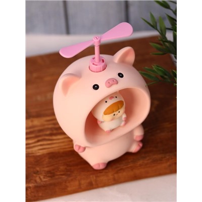 Kопилка - ночник «Baby pig fan», pink (13,5 см), пластик