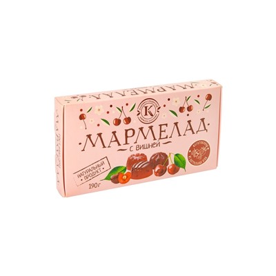 Мармелад желейно-фруктовый "С вишней" на пектине 0,19 кг картон (5 мес)