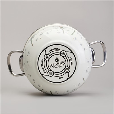 НАБОР КАСТРЮЛЬ ЭМАЛИРОВАННЫЙ, СЕРИЯ "DANDELION" 4ПР. 2,0/2,8Л ДИА.18/20СМ