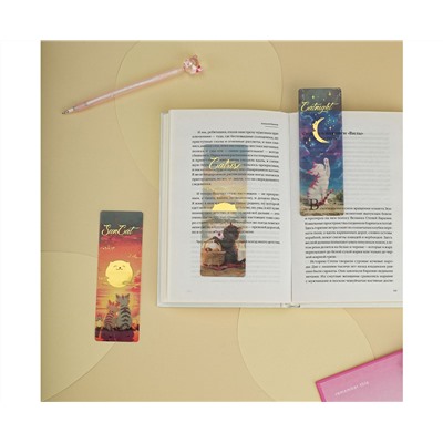 Закладки  для книг, 3шт., 135*45мм, MESHU "Sun Cat"