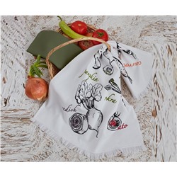 Махровые Кухонные Полотенца с Вышивкой 45x65 см 2 шт/уп Mixvega Çay Havlusu 45x65cm - EcoCotton