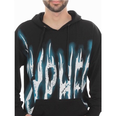 2627/7350 BLACK/BLUE Костюм спортивный мужской (75% хлопок, 20% полиэстер, 5% спандекс)