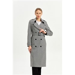Пальто женское демисезонное 25797 (серый/ёлочка)