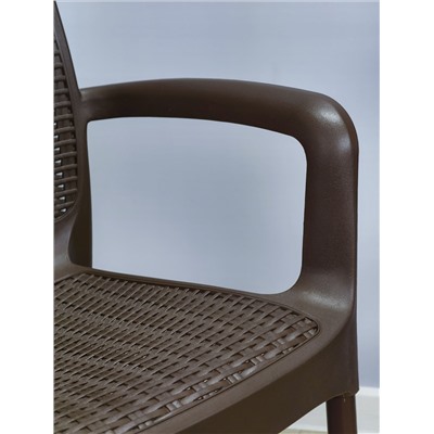 Плетеный стул SHT-ST68/S424
                        коричневый / черный муар (цинк)