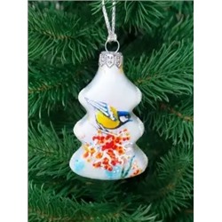 Елочная игрушка стеклянная декорированная "Елочка"